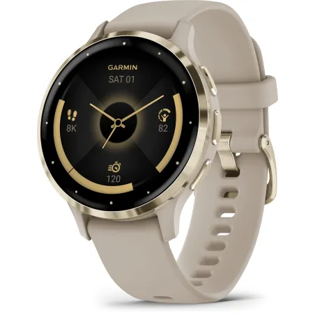 Garmin Venu 3S Soft Gold avec bracelet lin 010-02785-02