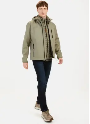 CAMEL ACTIVE BLOUSON SOFTCHELL GRANDE LONGUEUR Kaki — photo 3