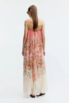 Robe bandeau trapèze - Rose/fleuri — photo 3