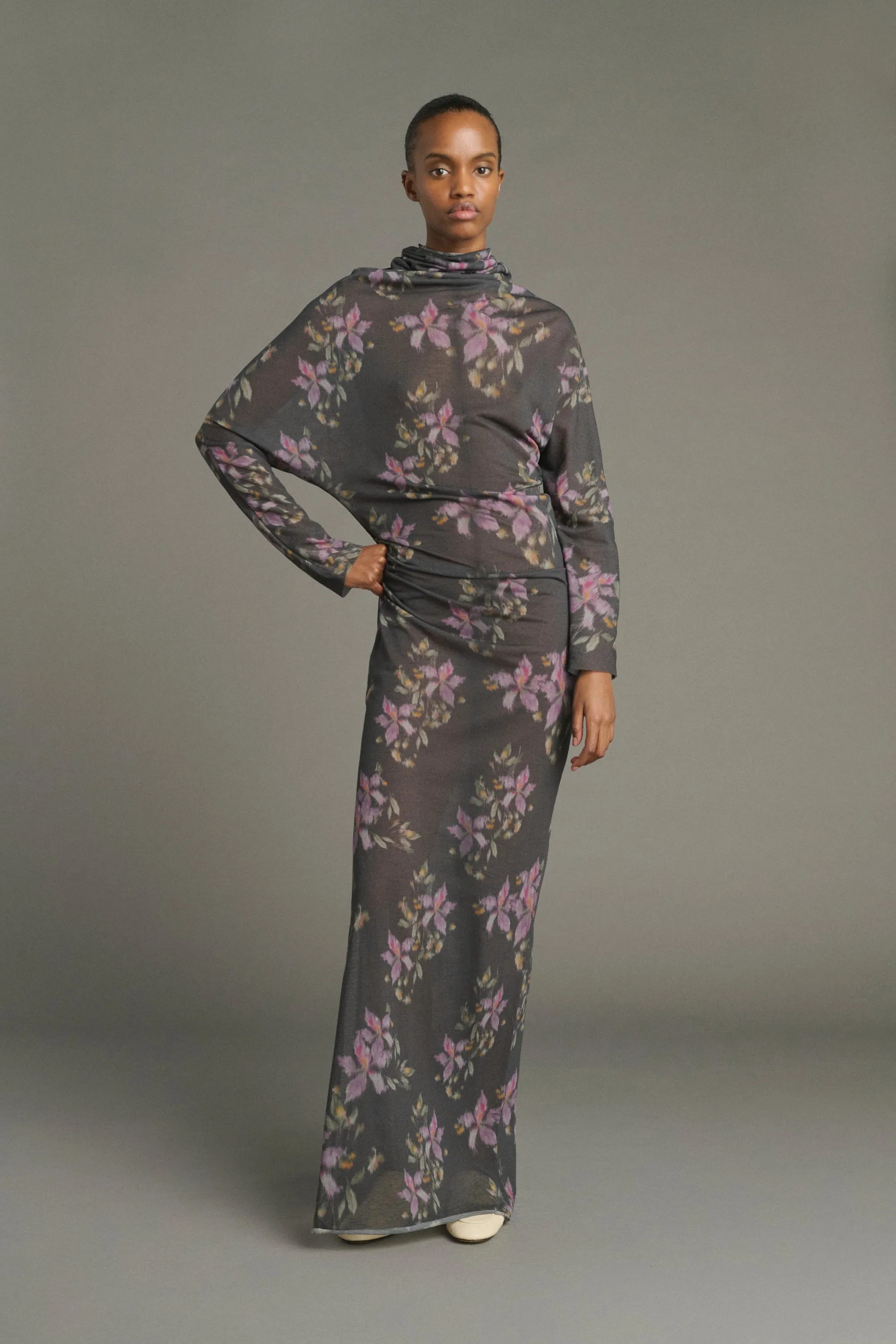 ROBE LOLA ANTHRACITE/VIOLET