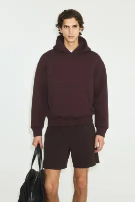 Hoodie de sport Oversized Fit DryMove™ - Marron foncé — photo 1