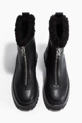Bottines chaudement doublées - Noir — photo 2