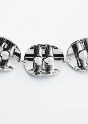 Collier à pièces sculpturales - Argenté — photo 2