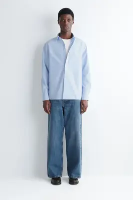 CHEMISE OXFORD EN COTON - BLEU CIEL — photo 3