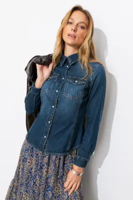 Chemise western en jean Femme — photo 4