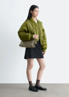 Veste style bomber courte - Vert — photo 5