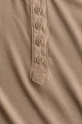 Débardeur côtelé - Beige — photo 4