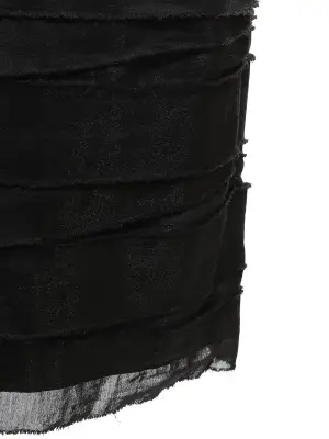 Robe en soie plissée et jersey de coton noir Prix boutique 1200€ Taille S — photo 3