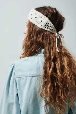 Frill-trimmed denim blouse - Bleu denim pâle — photo 3