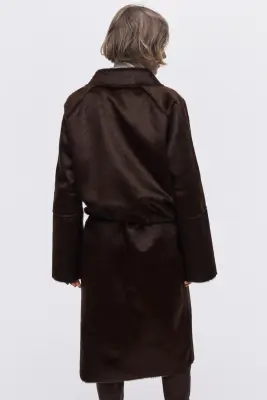 Veste courte avec col - Marron foncé — photo 2