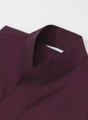 Origami Collar Shirt in Plum End-on-End — photo 3