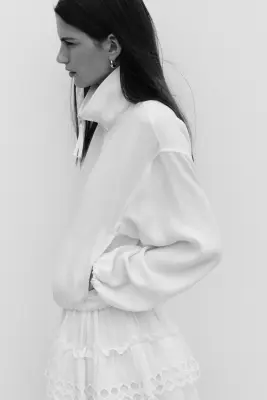 Veste à effet boule - Crème — photo 2