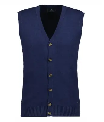 RAGMAN GILET COTON CASHMERE SANS MANCHES Marine — photo 2