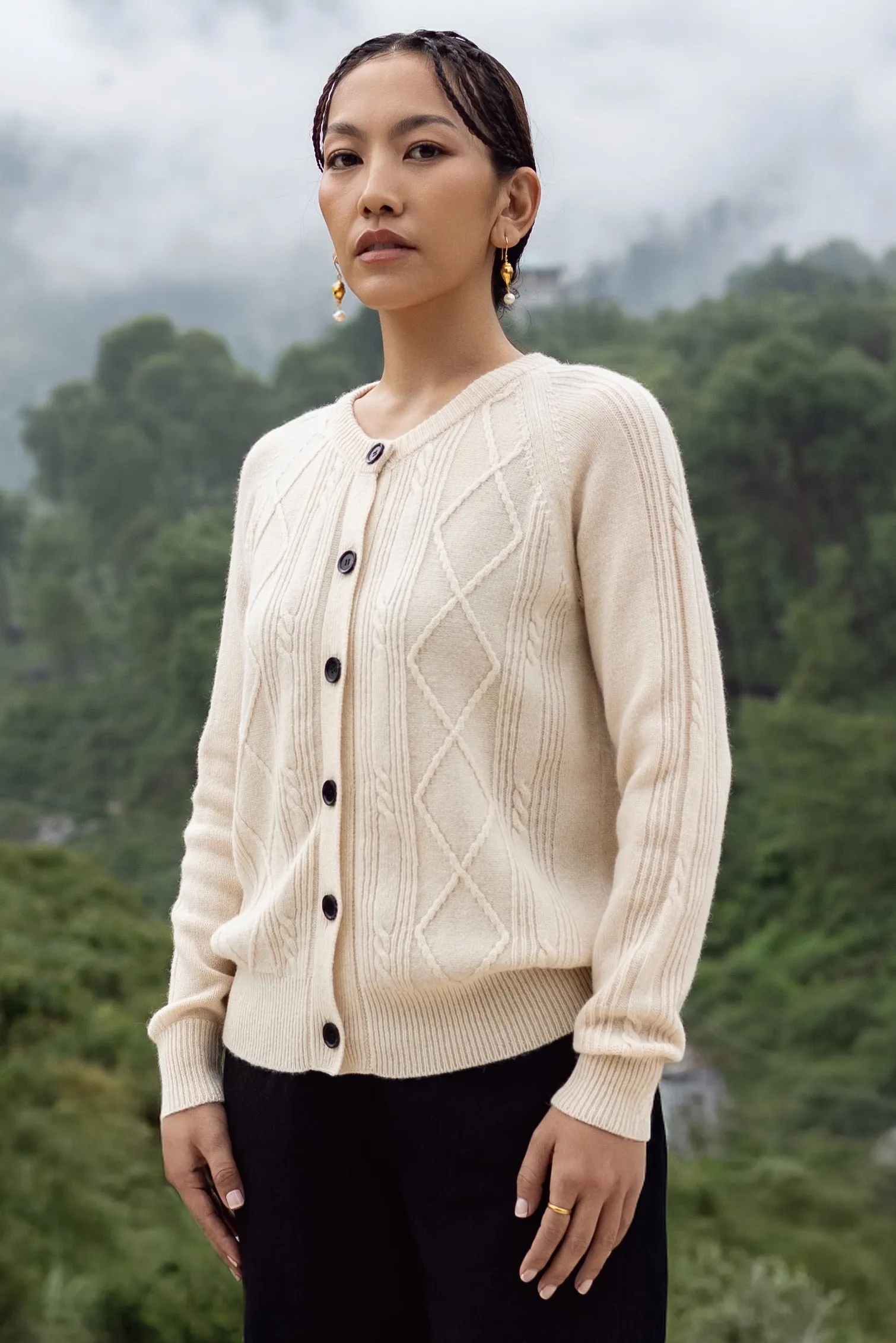 Cardigan en laine - écru