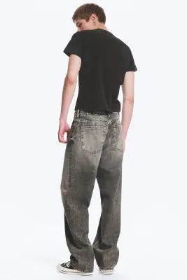 Jean droit et ample taille mi-haute Galaxy - Redondo Black - Noir — photo 3