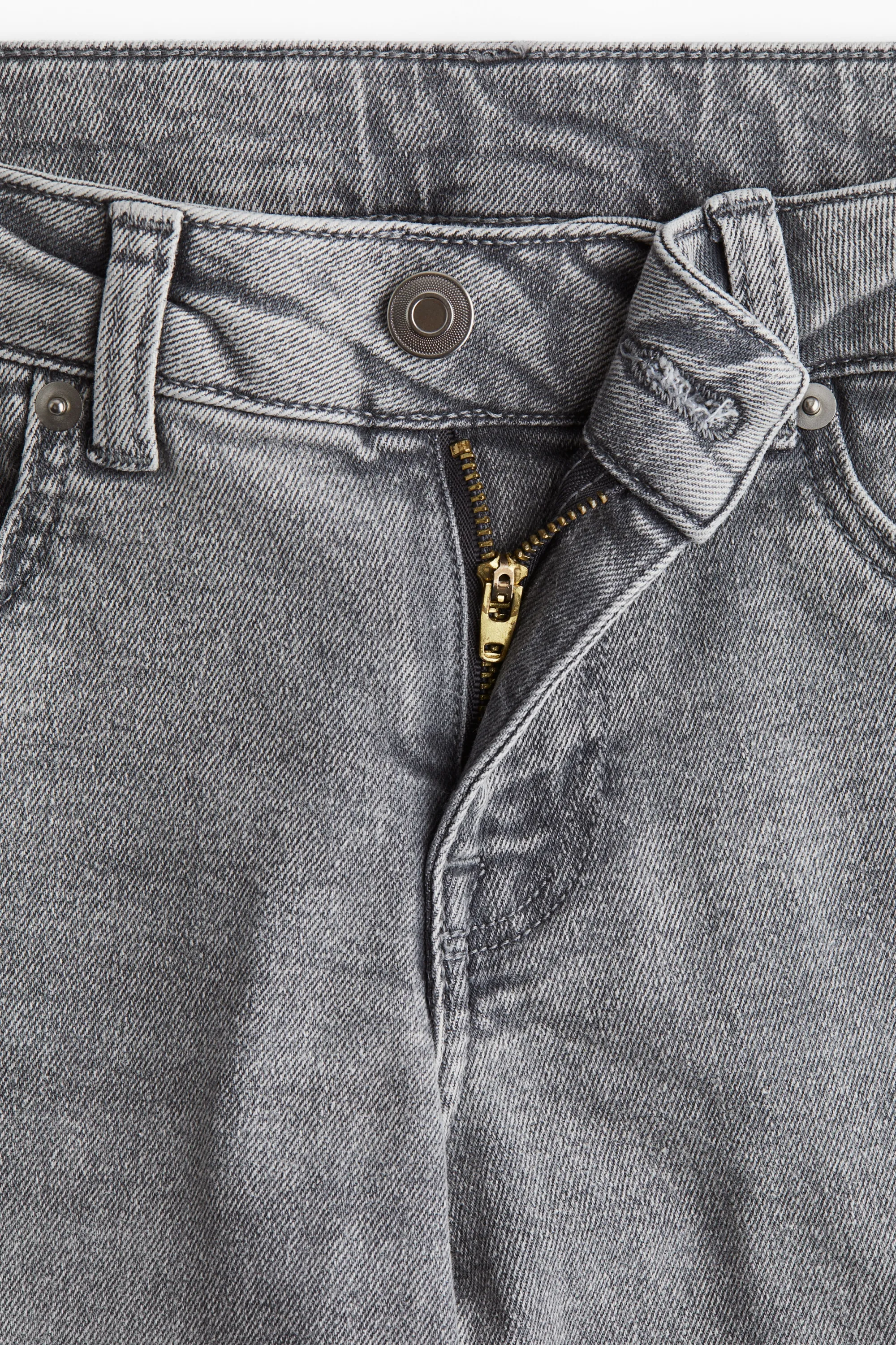 Flared Low Jeans - Gris denim
