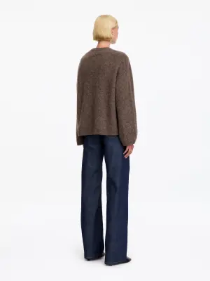Pull en mélange de laine et d'alpaga - Marron — photo 2