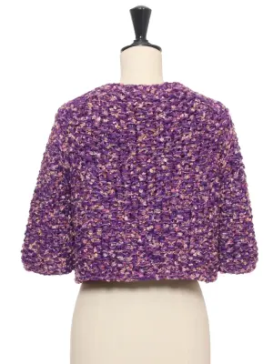 Veste gilet par LESAGE en soie violet et rose Eté 2022 Prix boutique 4000€ Taille 36 — photo 5