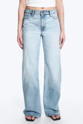 Jean jambe large taille mi-haute Paz - Trot Blue – Bleu clair — photo 1