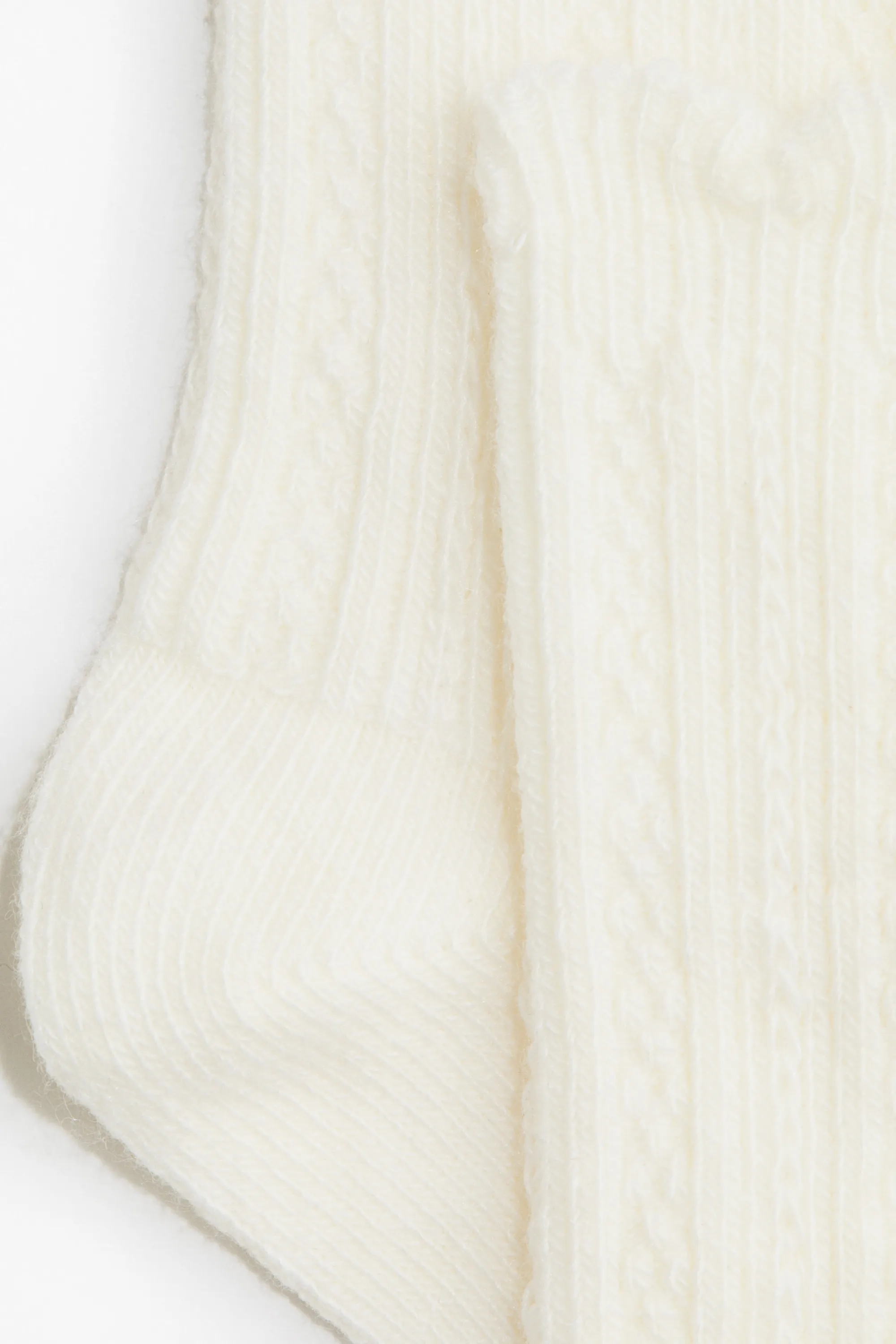 Chaussettes hautes en maille fantaisie - Crème