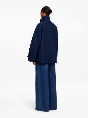 Veste en coton à col montant - Dark Blue — photo 2