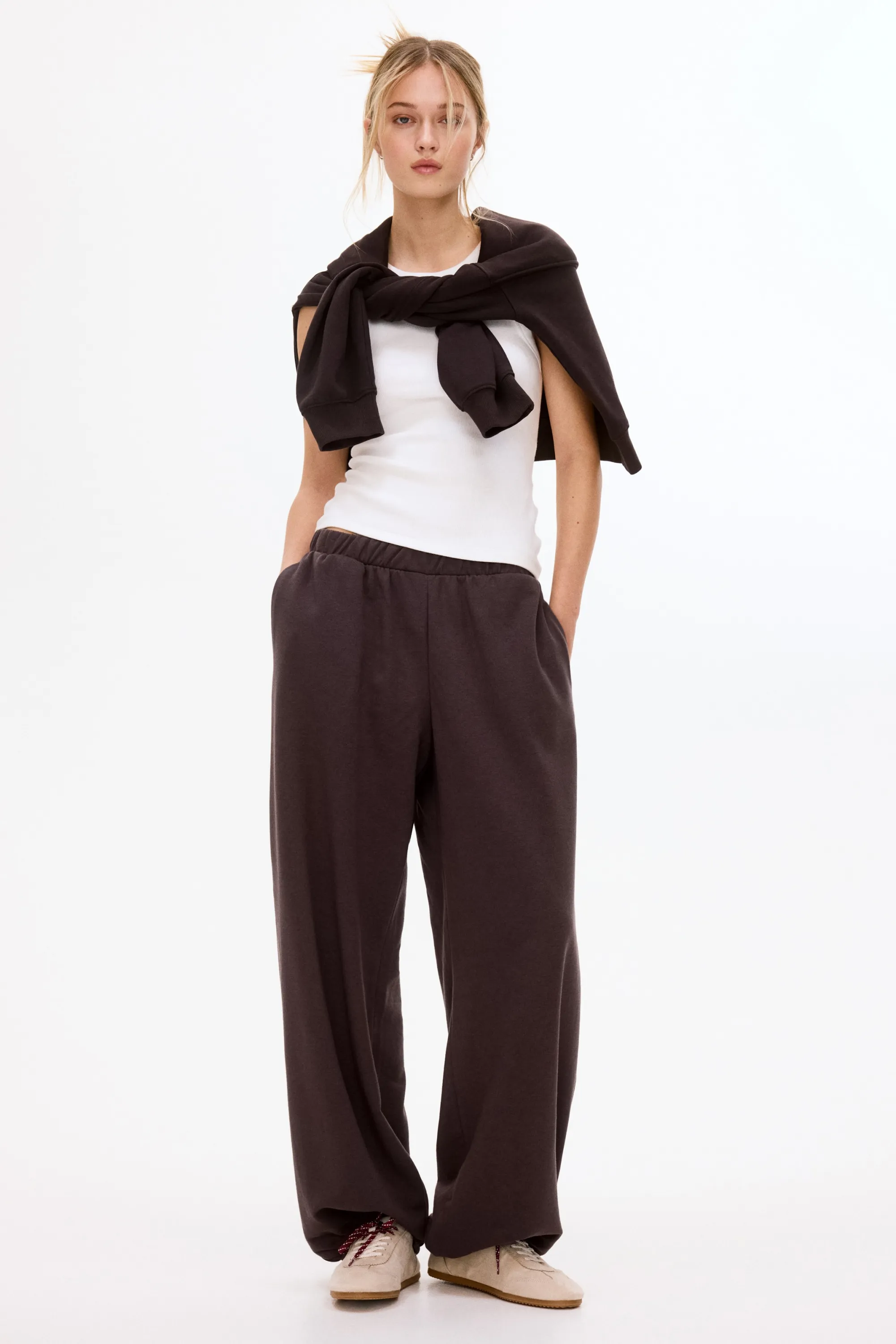 Pantalon jogger loose - Marron foncé