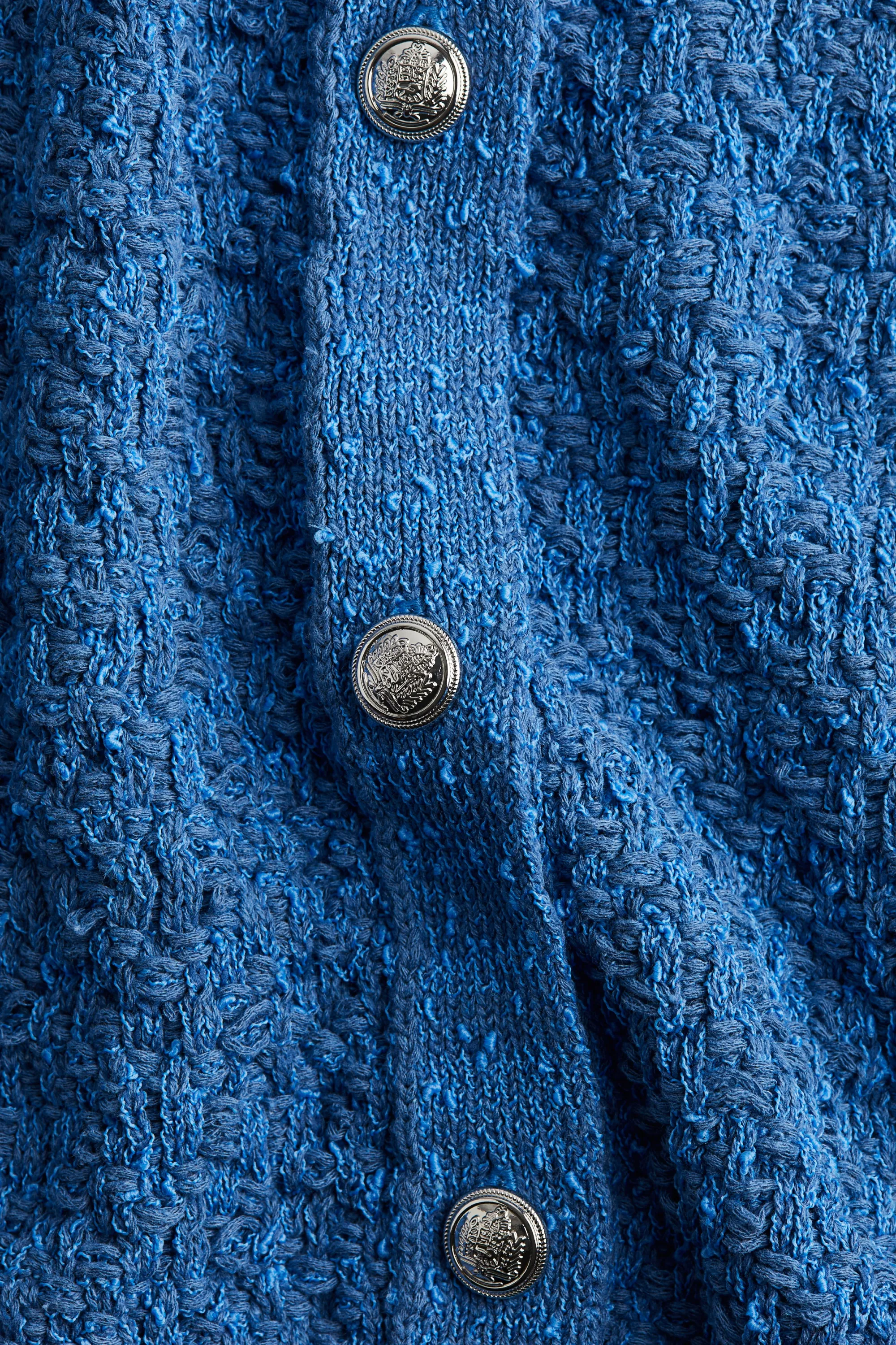 Gilet en maille texturée - Bleu