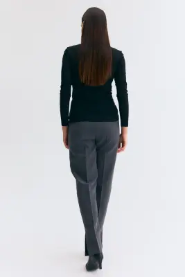 MAMA Pantalon avec fente en bas de jambe - Gris foncé — photo 2