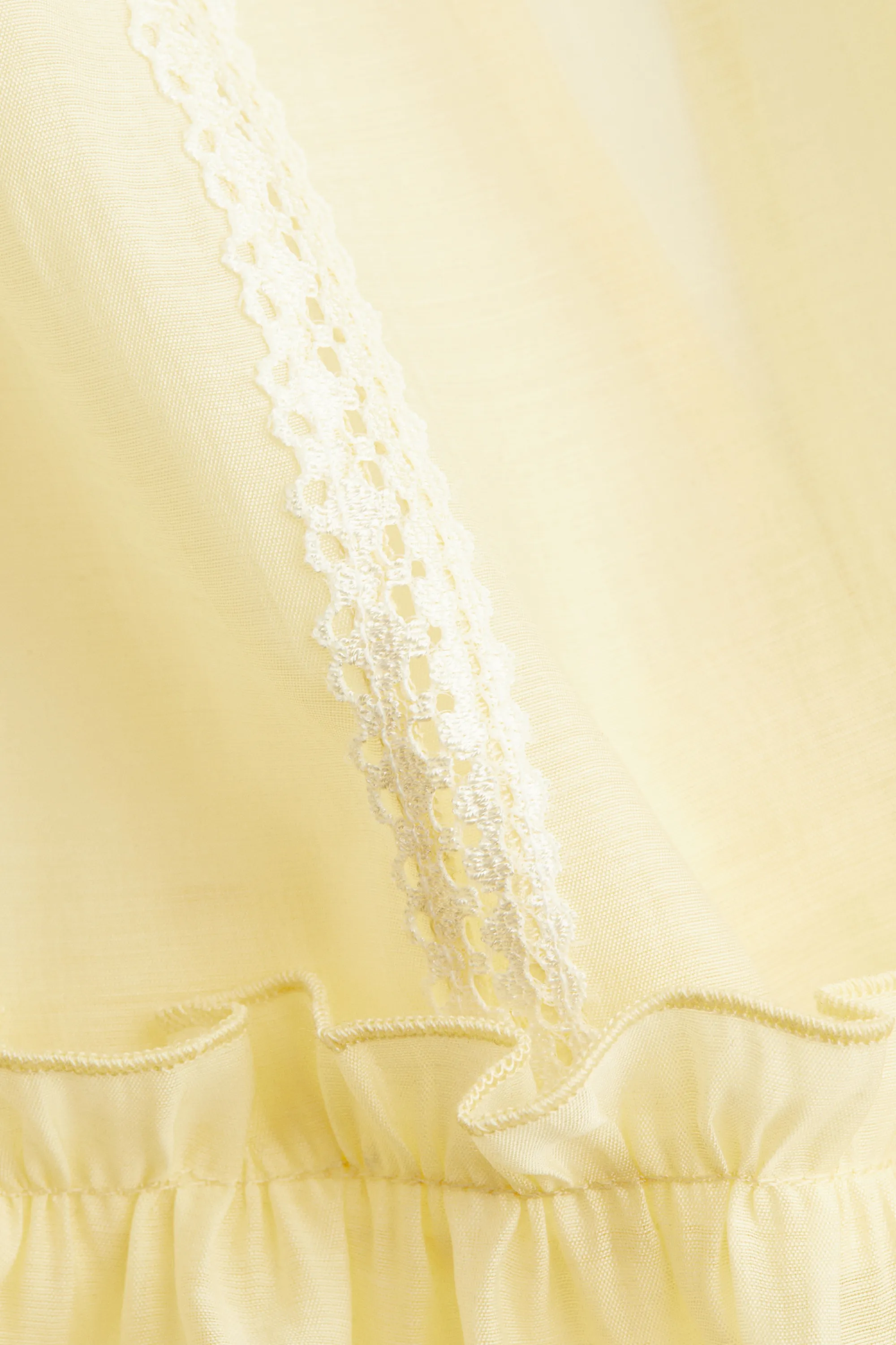 Blouse péplum avec dentelle - Light yellow