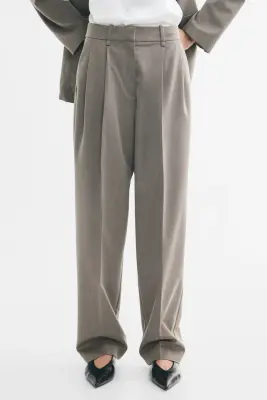 Pantalon chic en twill - Taupe — photo 4
