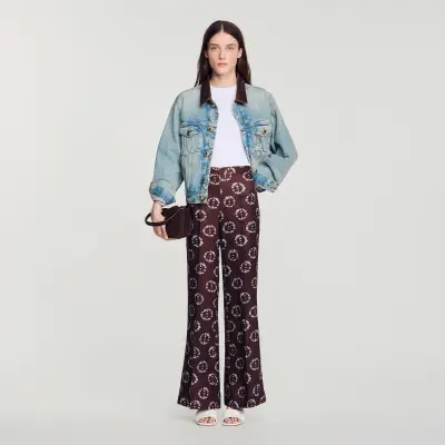 Pantalon fluide à imprimé fleuri