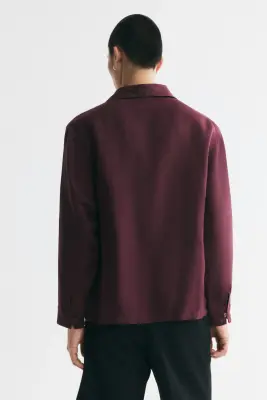 Chemise popover Relaxed Fit - Bordeaux — photo 3