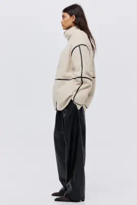 Veste en tissu Teddy bear - Crème — photo 3