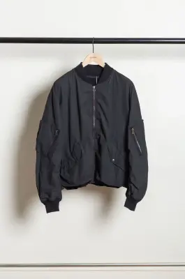 Comoli – Cotton Nylon Military Blouson E03-01032 – BLACK — photo 3