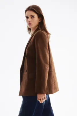 Blazer à fermeture croisée - Marron — photo 2