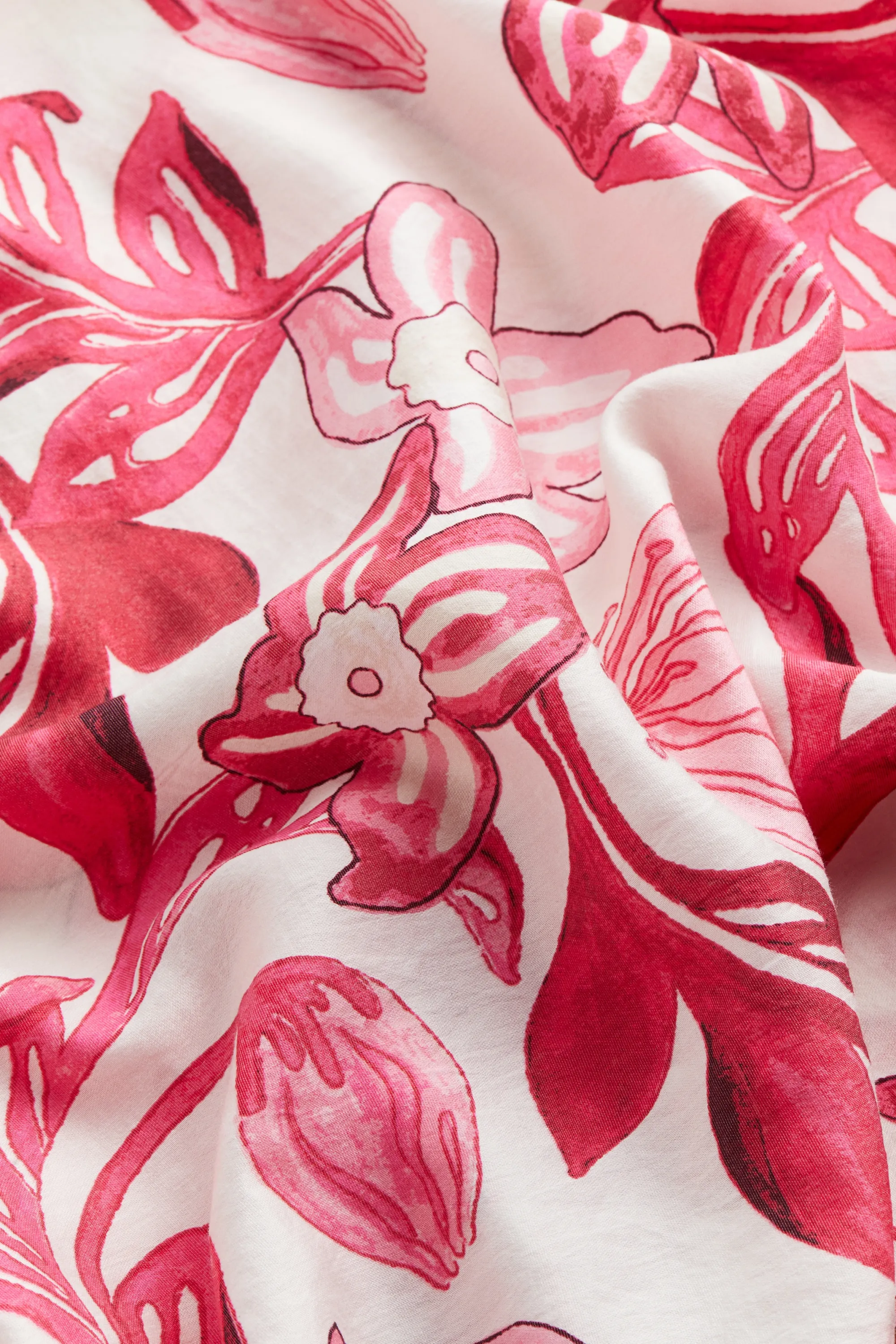 Robe épaules dénudées à volants - Blanc/rose/fleuri