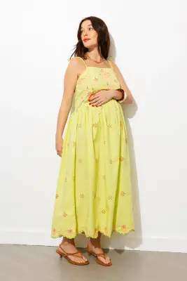 Robe brodée à bretelles nouées — photo 2