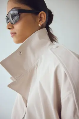 Veste oversize avec ceinture - Beige clair — photo 2