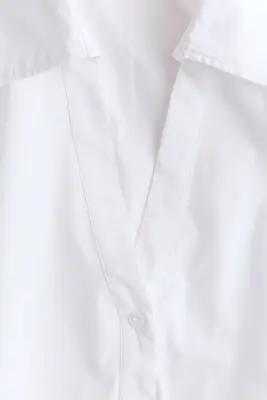 Chemise cintrée en coton - Blanc — photo 3
