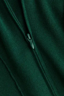 Top avec col cheminée zippé - Vert foncé — photo 5