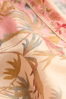 Robe tunique en lin mélangé - Beige ancien clair/fleuri — photo 4
