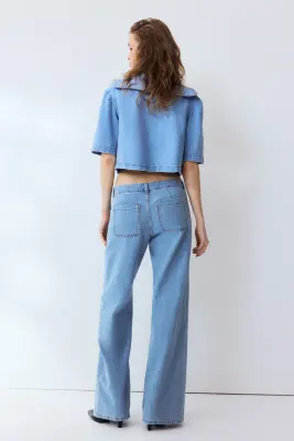 Wide Regular Waist Jeans - Bleu denim clair — photo 2