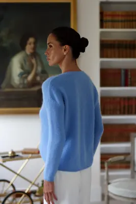 Serena Mohair Sweater - Blue — photo 5