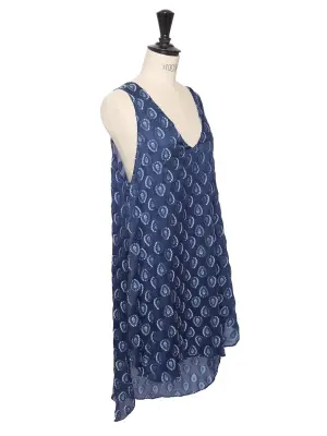 Robe à larges bretelles en soie fluide bleu ocean Prix boutique 950€ Taille 36 — photo 3