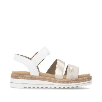 Sandales Remonte D0Q55-92 Blanches - Velcro Grande Pointure Femme — photo 3