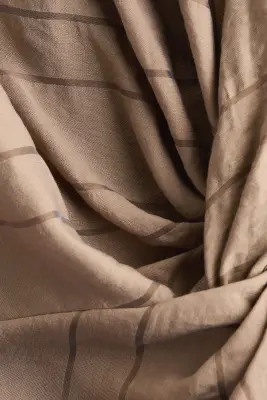Chemise en viscose mélangée avec détail torsadé - Taupe/rayé — photo 5