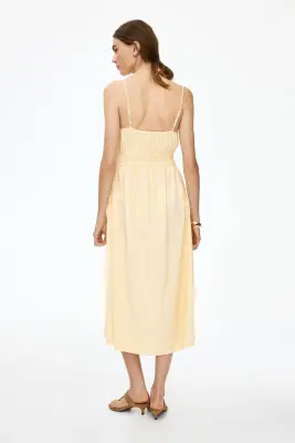 Robe en jersey froissé - Jaune — photo 4