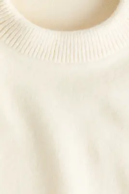 Pull en laine mélangée avec épaulettes - Beige clair — photo 4