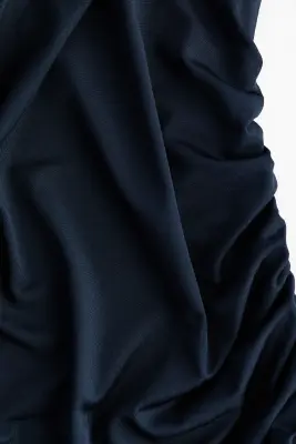 Robe en jersey à effet drapé - Bleu marine — photo 5