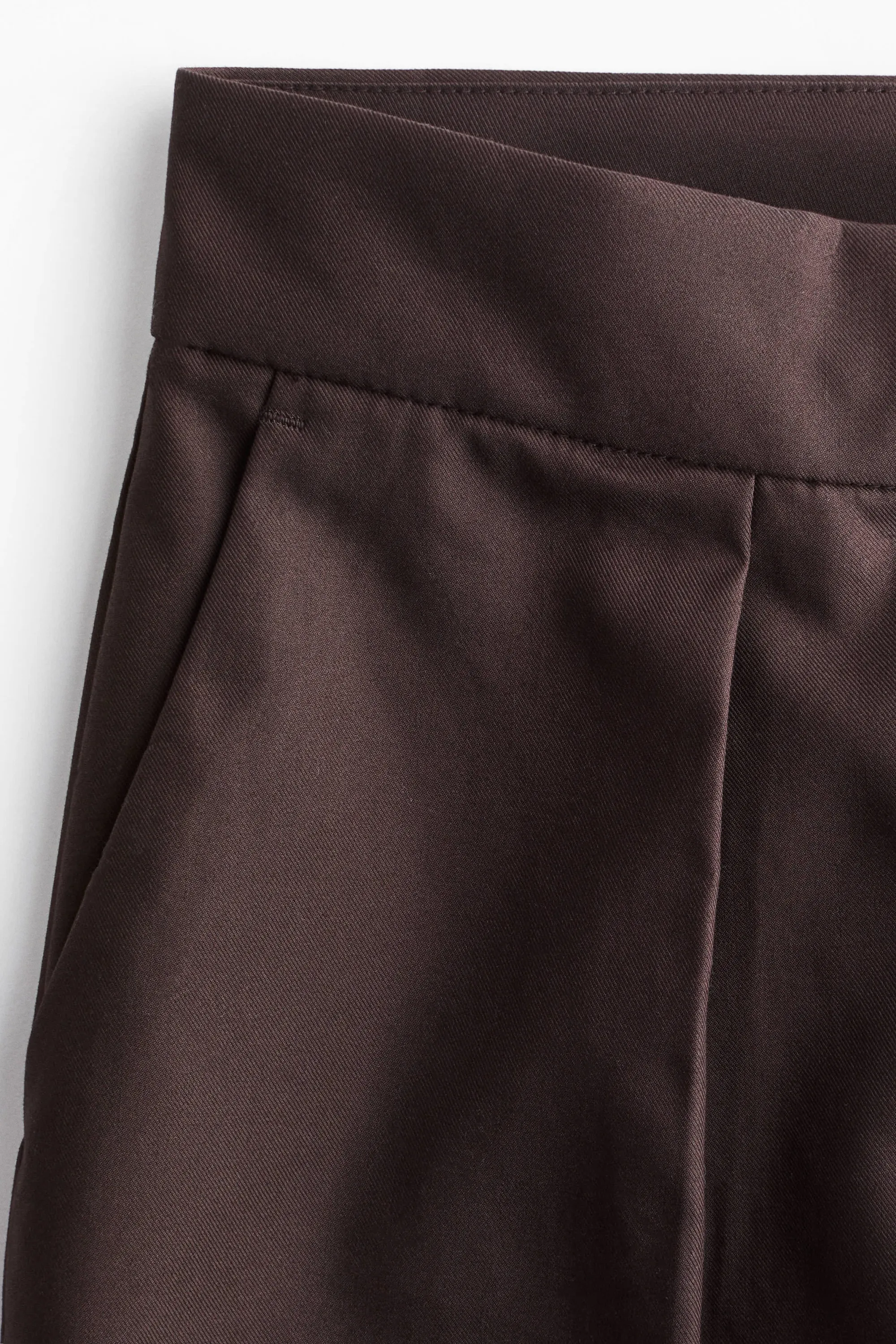 Pantalon large en twill - Marron foncé